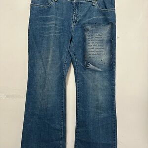 A’N Jeans Men's Blue with Embellishments By Hand and Painted Poem Size 36